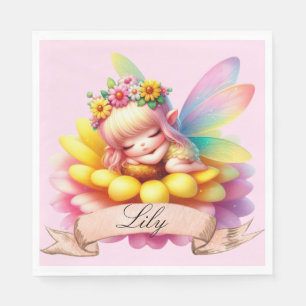 Schattige Whimsical Bloemige Zoete Dromen Slaapfee Servet