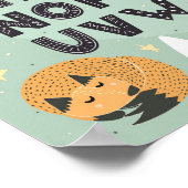 Schattige Whimsical Bosdieren ABC Alfabet Poster (Hoek)