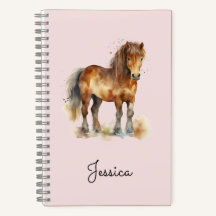 Schattige Whimsical Bruine Pony Script Naam Paard