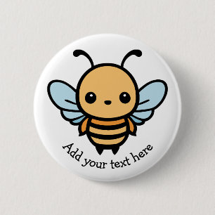 Schattige Whimsical Cartoon Bij Ronde Button 5,7 Cm