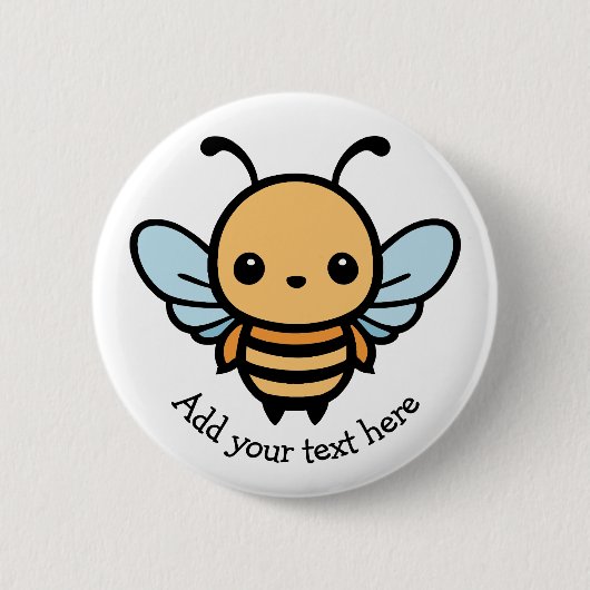 Schattige Whimsical Cartoon Bij Ronde Button 5,7 Cm (Voorkant)