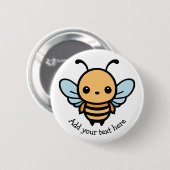 Schattige Whimsical Cartoon Bij Ronde Button 5,7 Cm (Voorkant /achterkant)
