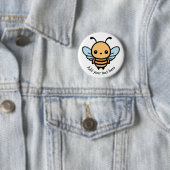 Schattige Whimsical Cartoon Bij Ronde Button 5,7 Cm (In situ)