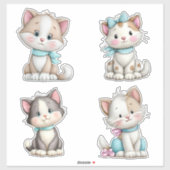 Schattige Whimsical Cartoon Kat Sticker (Vel)