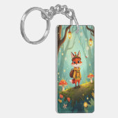 Schattige Whimsical Cartoon Vos Sleutelhanger (Voorkant Links)
