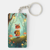 Schattige Whimsical Cartoon Vos Sleutelhanger (achterkant)
