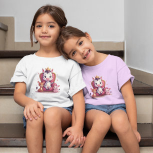 Schattige Whimsical Cartoon Zebra Koningin Prinses T-shirt