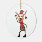 Schattige Whimsical Dansende Kerstherten Keramisch Ornament (Links)