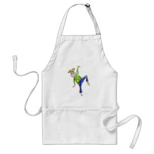 Schattige Whimsical Dansende Koe Standaard Schort