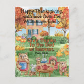 Schattige Whimsical Dieren Bedanken Zich Bijbel Ki Briefkaart (Voorkant)