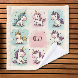 Schattige Whimsical Eenhoorn Doodles Washandje
