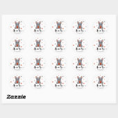 Schattige Whimsical Franse Hond Bedankt Ronde Sticker (Vel)