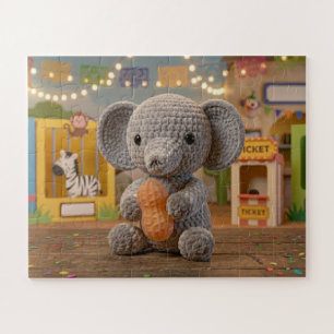 Schattige Whimsical Gehaakte Olifant in de Dierent Legpuzzel