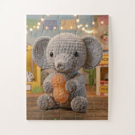 Schattige Whimsical Gehaakte Olifant in de Dierent Legpuzzel