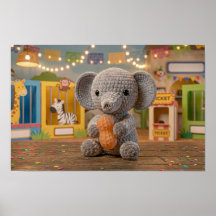 Schattige Whimsical Gehaakte Olifant in de Dierent