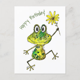 Schattige Whimsical Gelukkige Kikker Briefkaart