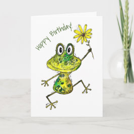Schattige Whimsical Gelukkige Kikker Kaart