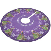 Schattige Whimsical-Giraffes op Paars Kerstboom Rok (Gekanteld)