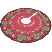 Schattige Whimsical-Giraffes op rood Kerstboom Rok (Gekanteld)