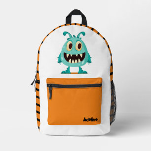 Schattige/Whimsical Halloween/herfst monster/alien Bedrukte Rugzak