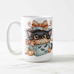 SCHATTIGE WHIMSICAL HALLOWEEN ZWARTE POES KATT KOFFIEMOK