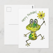 Schattige Whimsical Happy Kikker Briefkaart (Voorkant / Achterkant)