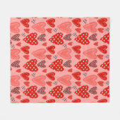 Schattige Whimsical Hartjes  Fleece Deken (Voorkant (Horizontaal))