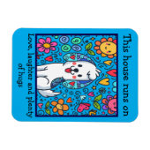 Schattige Whimsical Hond Met Bericht Magneet (Horizontaal)