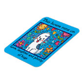 Schattige Whimsical Hond Met Bericht Magneet (Linkerzijde)