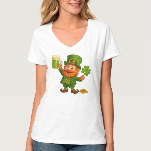 Schattige/whimsical kabouter St. Patrick's Day  T-shirt (Voorkant)