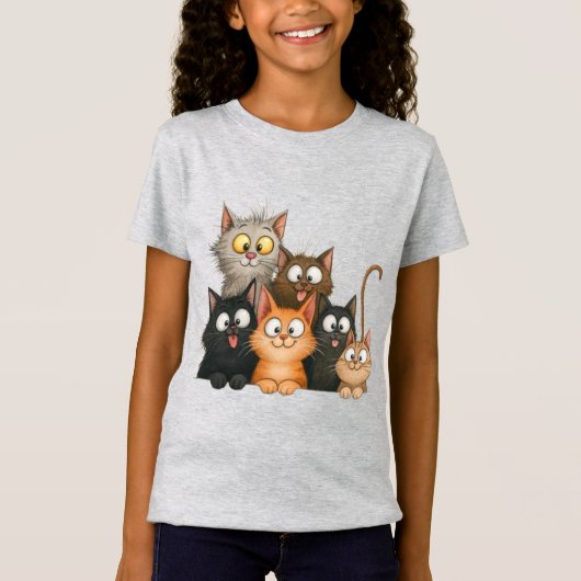 Schattige Whimsical Katjes T-shirt (Voorkant)
