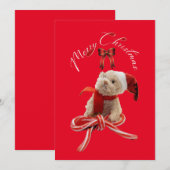 Schattige  Whimsical Kerst Teddybeer Bericht  Feestdagenkaart (Voorkant / Achterkant)