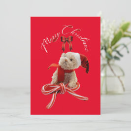 Schattige  Whimsical Kerst Teddybeer Bericht  Feestdagenkaart