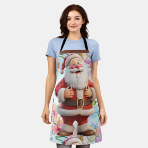 Schattige Whimsical Kerstman met Bloemen Schort