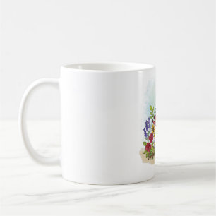 Schattige Whimsical Kikker In Bloementuin Illustra Koffiemok
