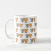 Schattige Whimsical Kittens Oranje en grijs Koffiemok (Links)