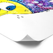 Schattige Whimsical Kleurrijke Vis Poster (Hoek)