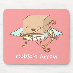 Schattige Whimsical Kubieke Cupido Pijl Grappige W Muismat