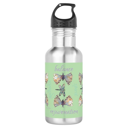 Schattige Whimsical Libelle Vlinder Maureen Girard Waterfles (Voorkant)