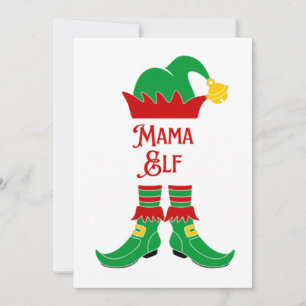 Schattige Whimsical Mama Elf Feestdagenkaart