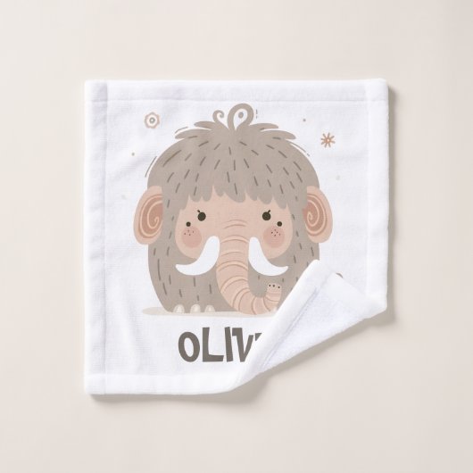 Schattige Whimsical Mammoet Persoonlijk Washandje (Wasdoekje)