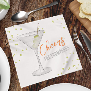 Schattige Whimsical Martini Cocktail Eenvoudig Fee Servet