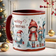 Schattige Whimsical Meisjesachtige Kerst