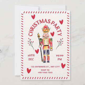 Schattige Whimsical Notenkrakers Kerstfeest Kaart