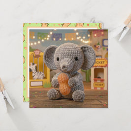 Schattige Whimsical Olifant bij de Dierentuin Blan Kaart