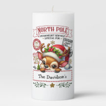 Schattige Whimsical Rendier Kerst Pilaar Kaars