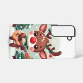 Schattige Whimsical Rendier met gitaar Samsung Galaxy Hoesje (Achterkant horizontaal)
