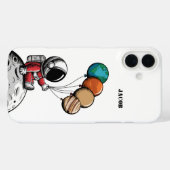 Schattige Whimsical Ruimtevaarder houdt Planeet,Aa Case-Mate iPhone Case (Achterkant (horizontaal))