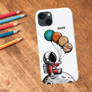 Schattige Whimsical Ruimtevaarder, Planeet Buitenr Case-Mate iPhone Case
