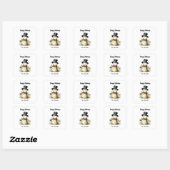 Schattige Whimsical Sneeuwman Vierkante Sticker (Vel)